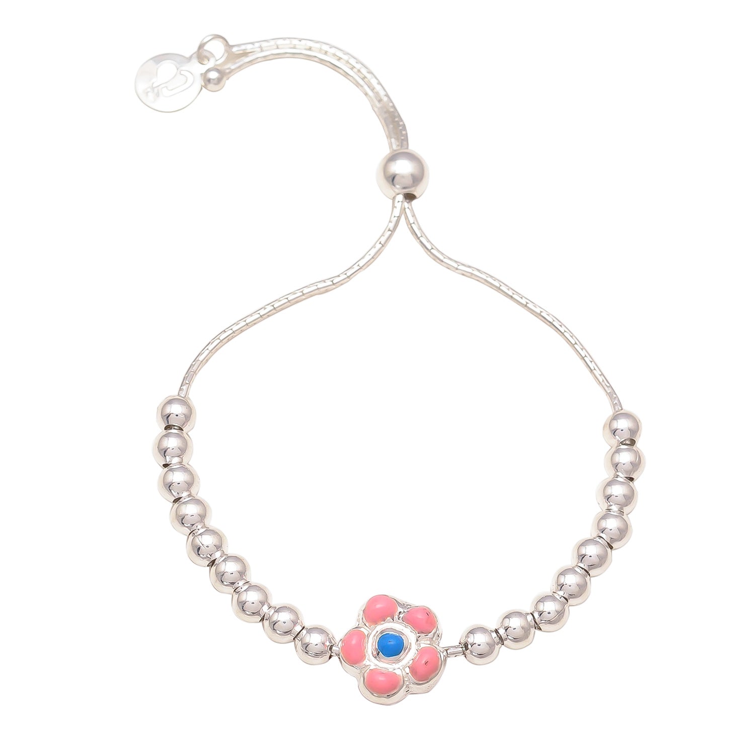 HALLMARK 925 PINK FLOWER ADJUSTABLE BRACELET