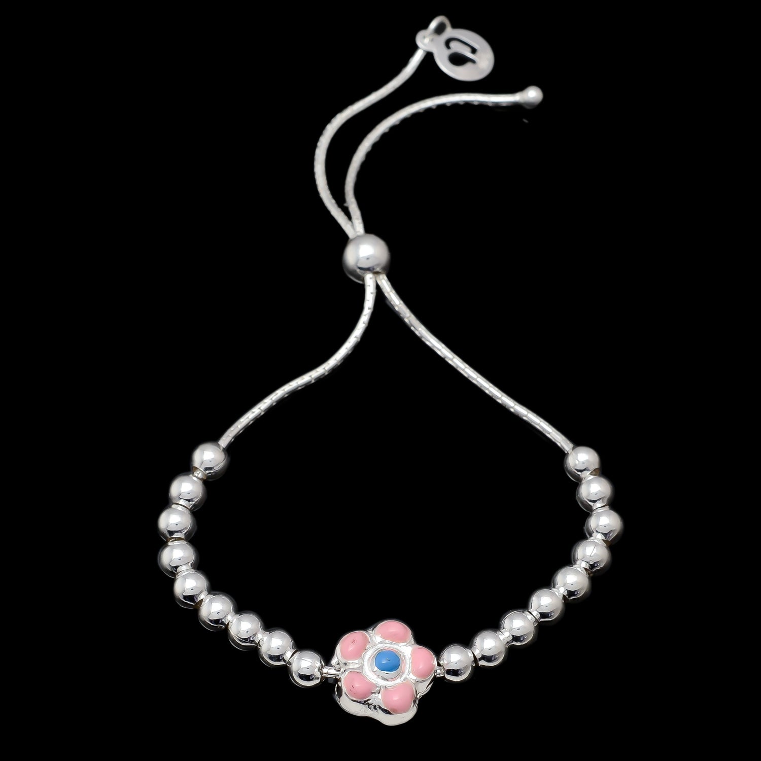 HALLMARK 925 PINK FLOWER ADJUSTABLE BRACELET