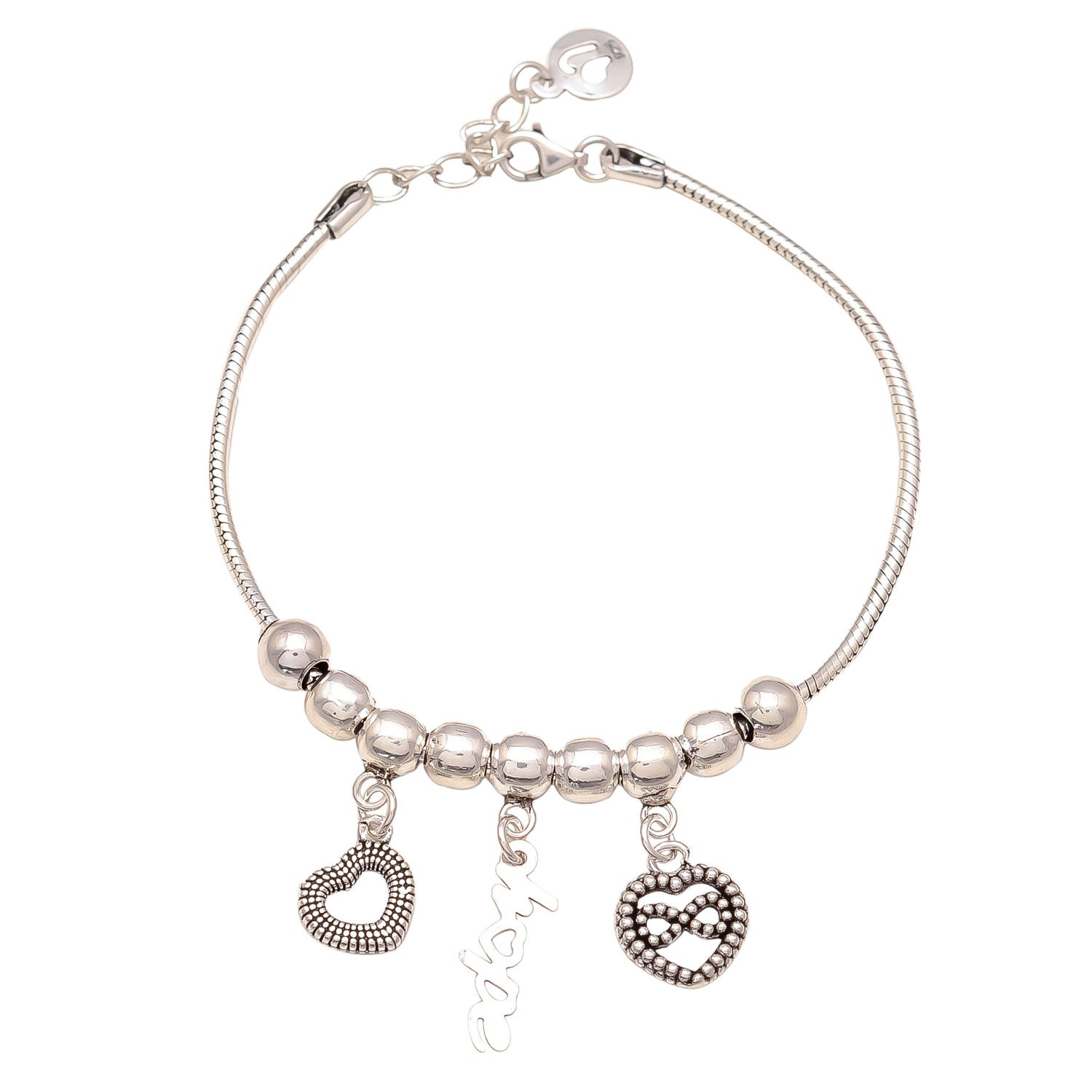 HALLMARK 925 HEART INFINITY HOPE ADJUSTABLE BRACELET