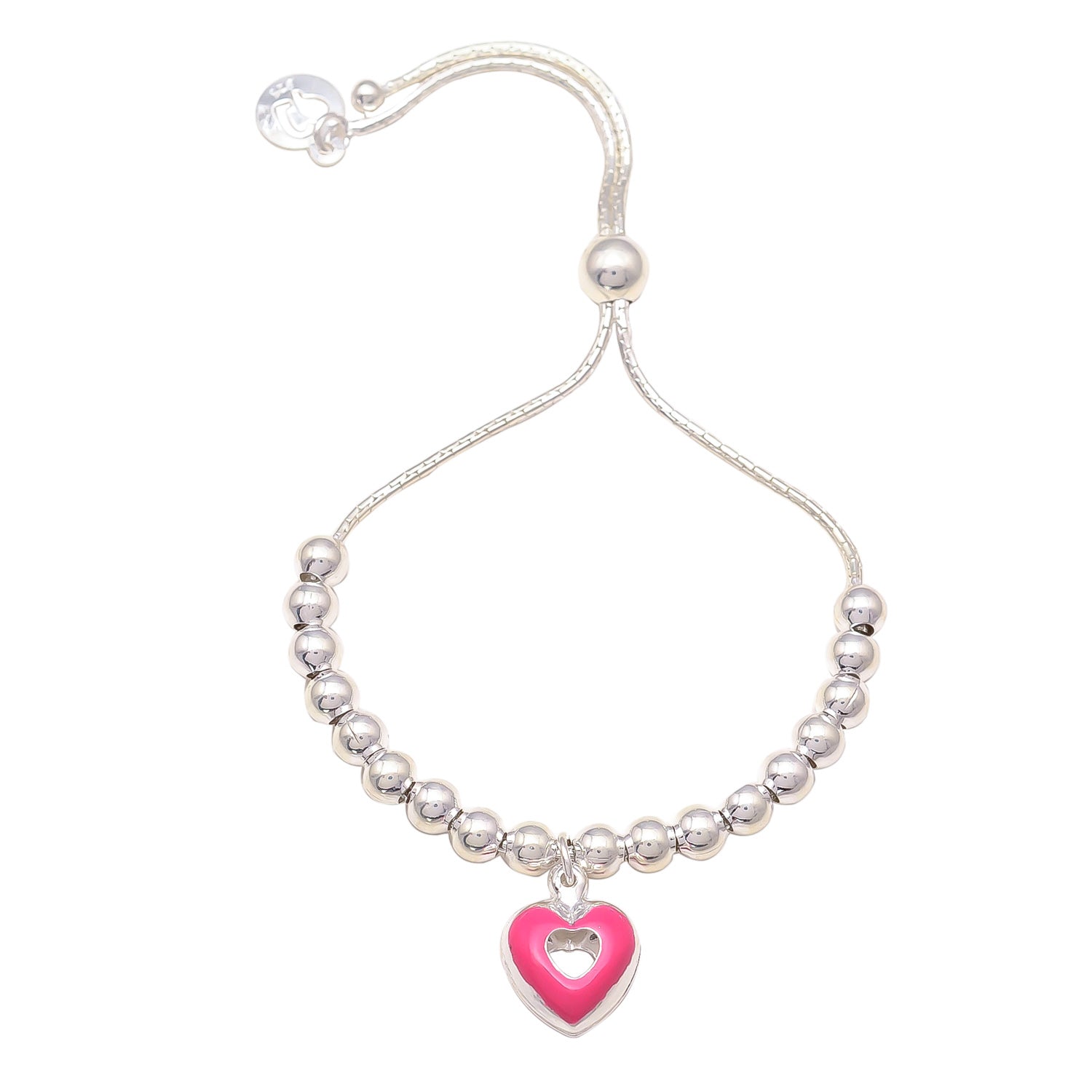 HALLMARK 925 PINK HEART ADJUSTABLE BRACELET