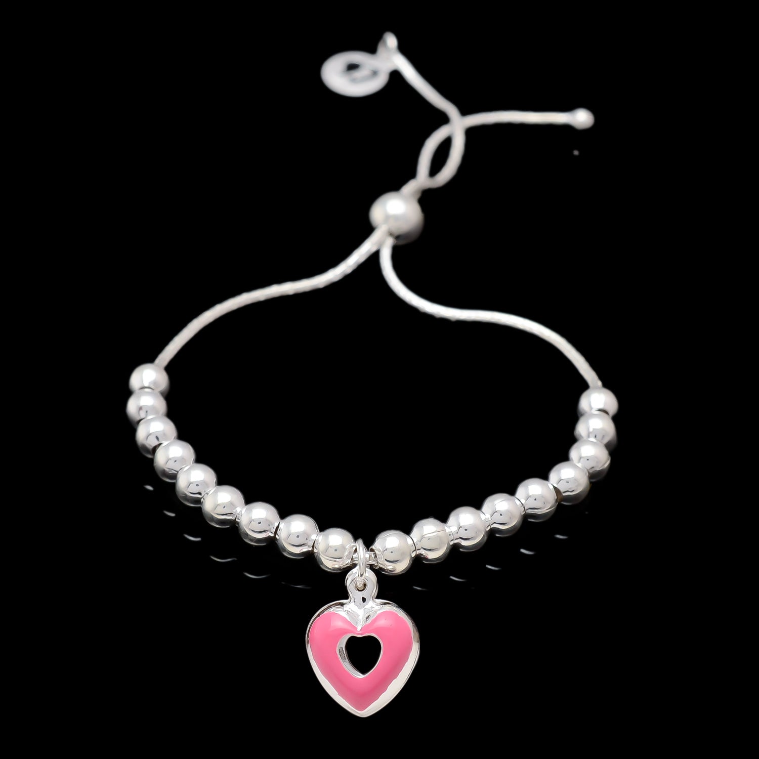 HALLMARK 925 PINK HEART ADJUSTABLE BRACELET