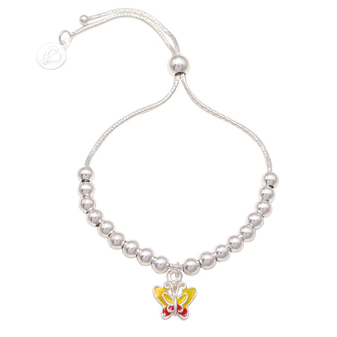 HALLMARK 925 MULTICOLOR BUTTERFLY ADJUSTABLE BRACELET