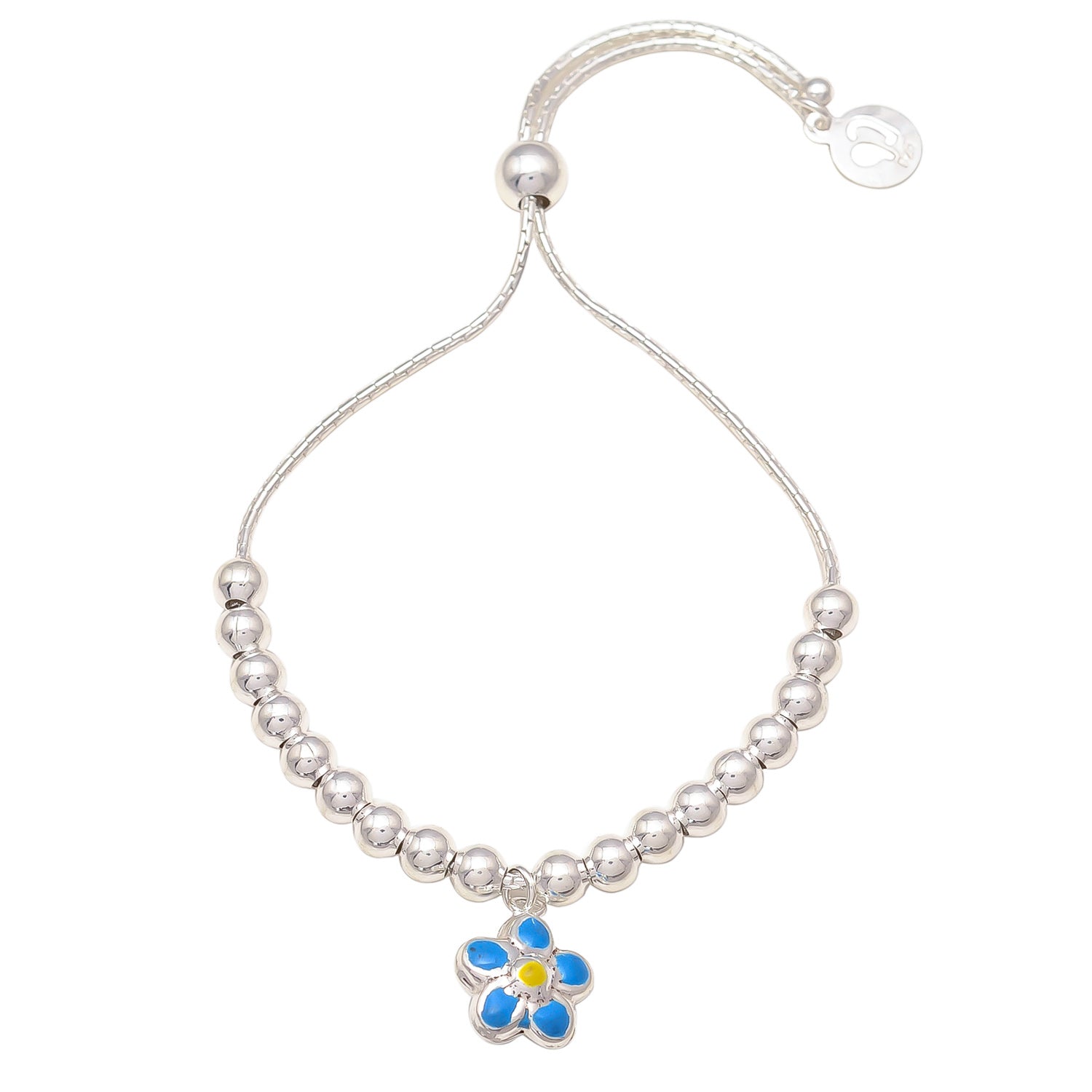 HALLMARK 925 BLUE FLOWER ADJUSTABLE BRACELET