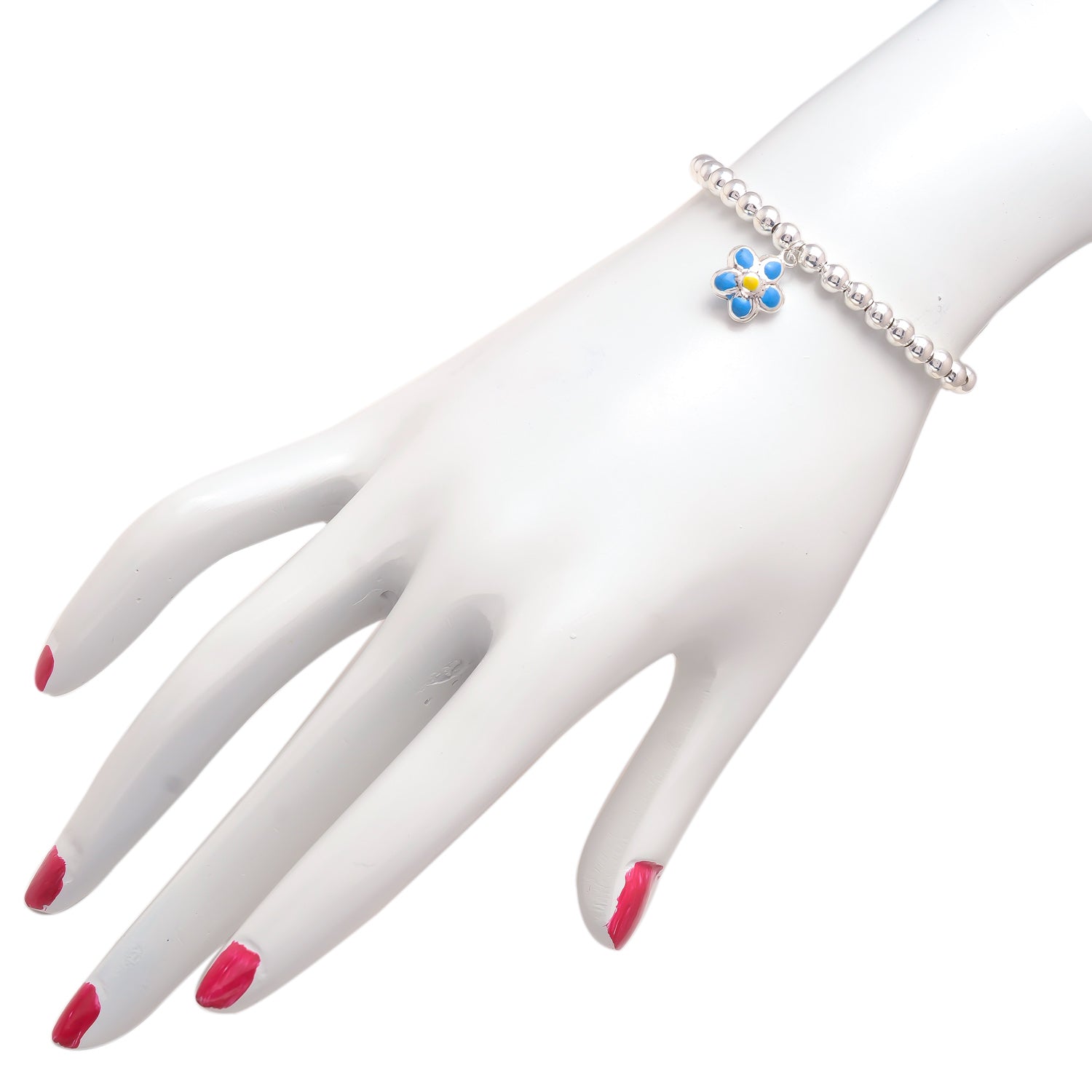 HALLMARK 925 BLUE FLOWER ADJUSTABLE BRACELET