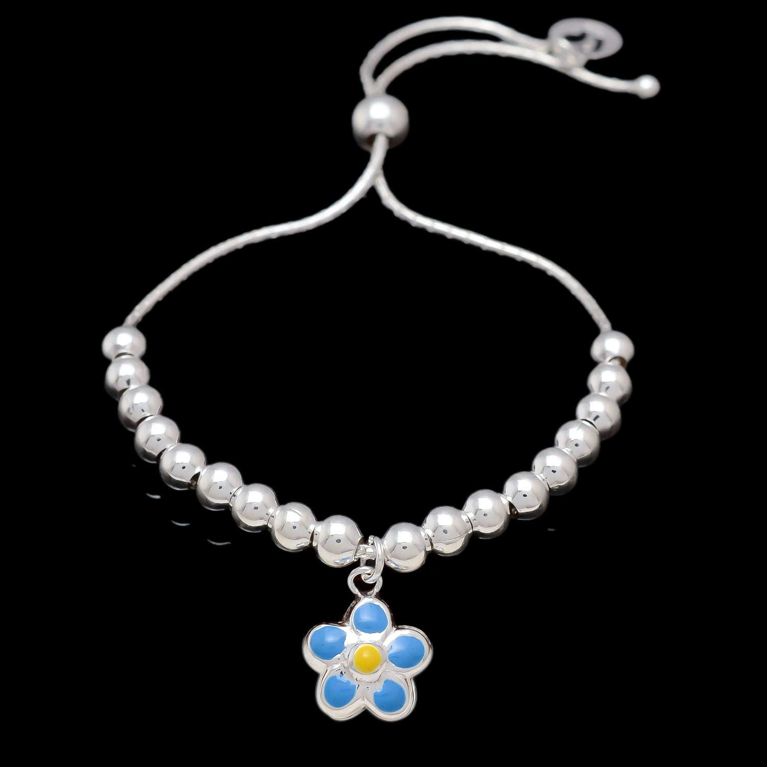 HALLMARK 925 BLUE FLOWER ADJUSTABLE BRACELET