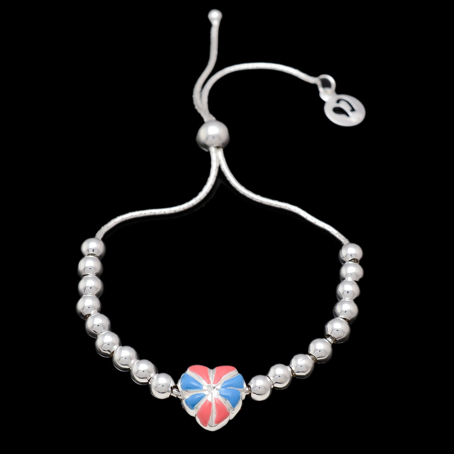 HALLMARK 925 MULTICOLOR HEART ADJUSTABLE BRACELET