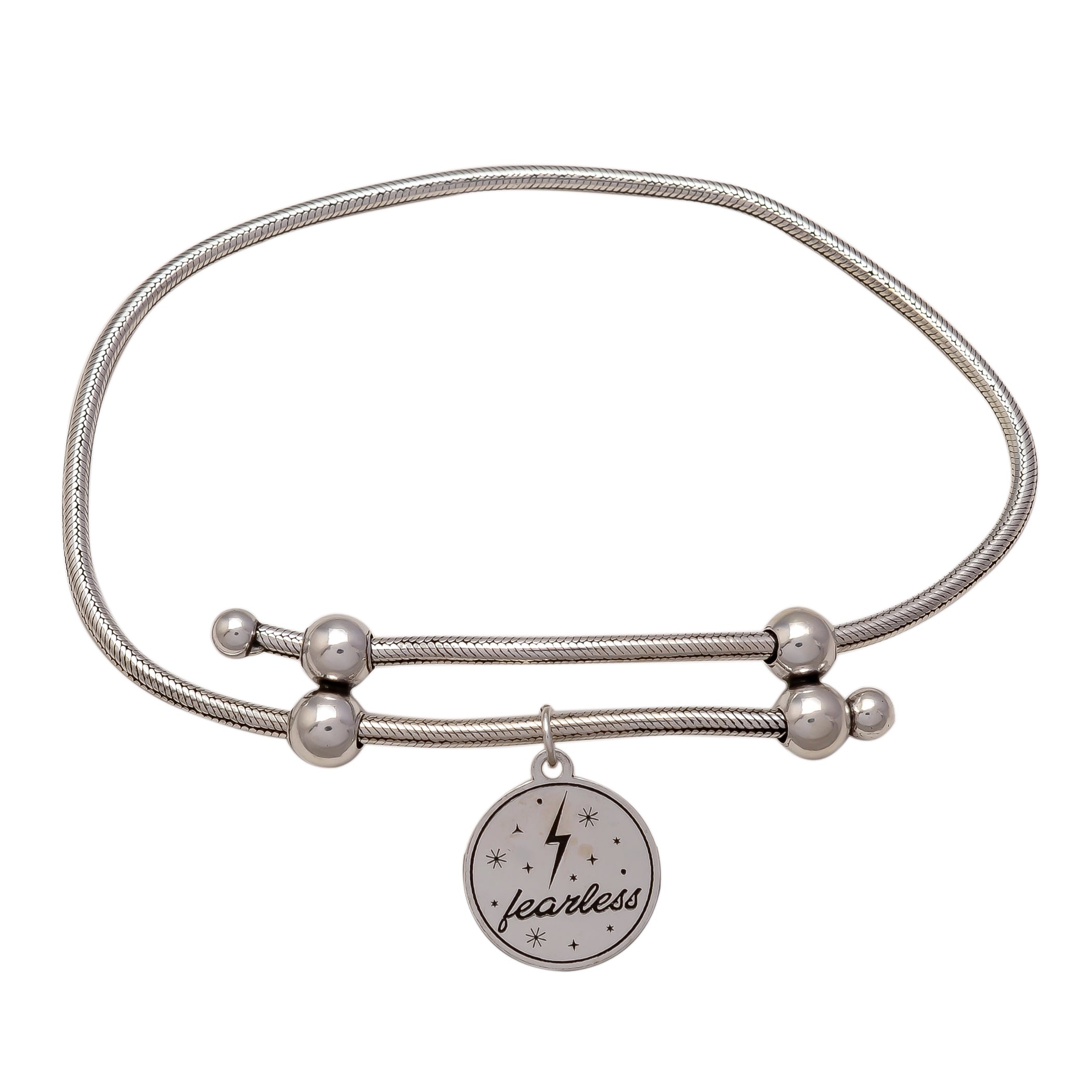 HALLMARK 925 STERLING SILVER ADJUSTABLE BRACELET FOR FEARLESS PEOPLE