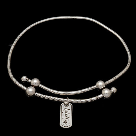 HALLMARK 925 STERLING SILVER LUCKY CHARM ADJUSTABLE BRACELET FOR BEING FEARLES