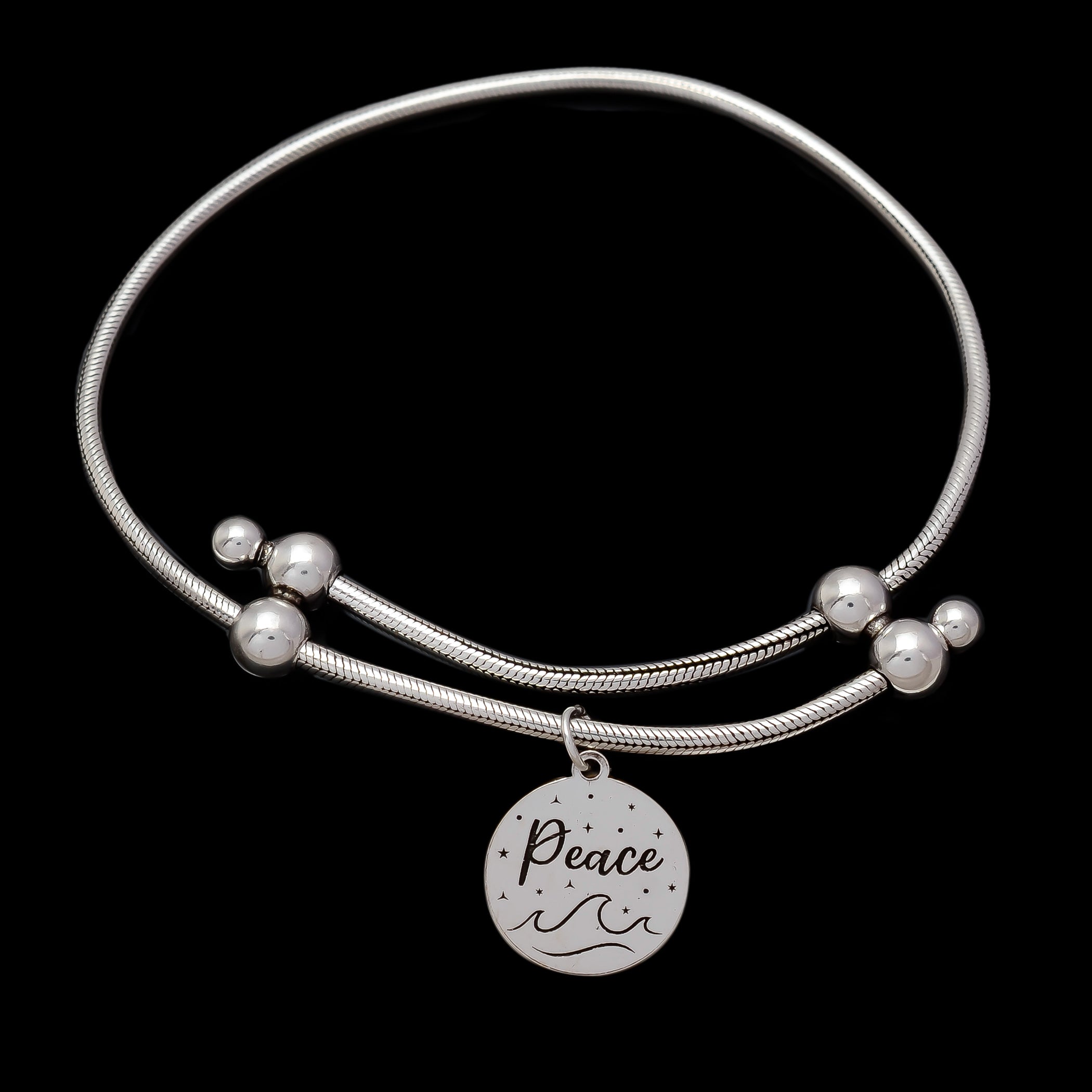 HALLMARK 925 STERLING SILVER ADJUSTABLE BRACELET OF PEACE