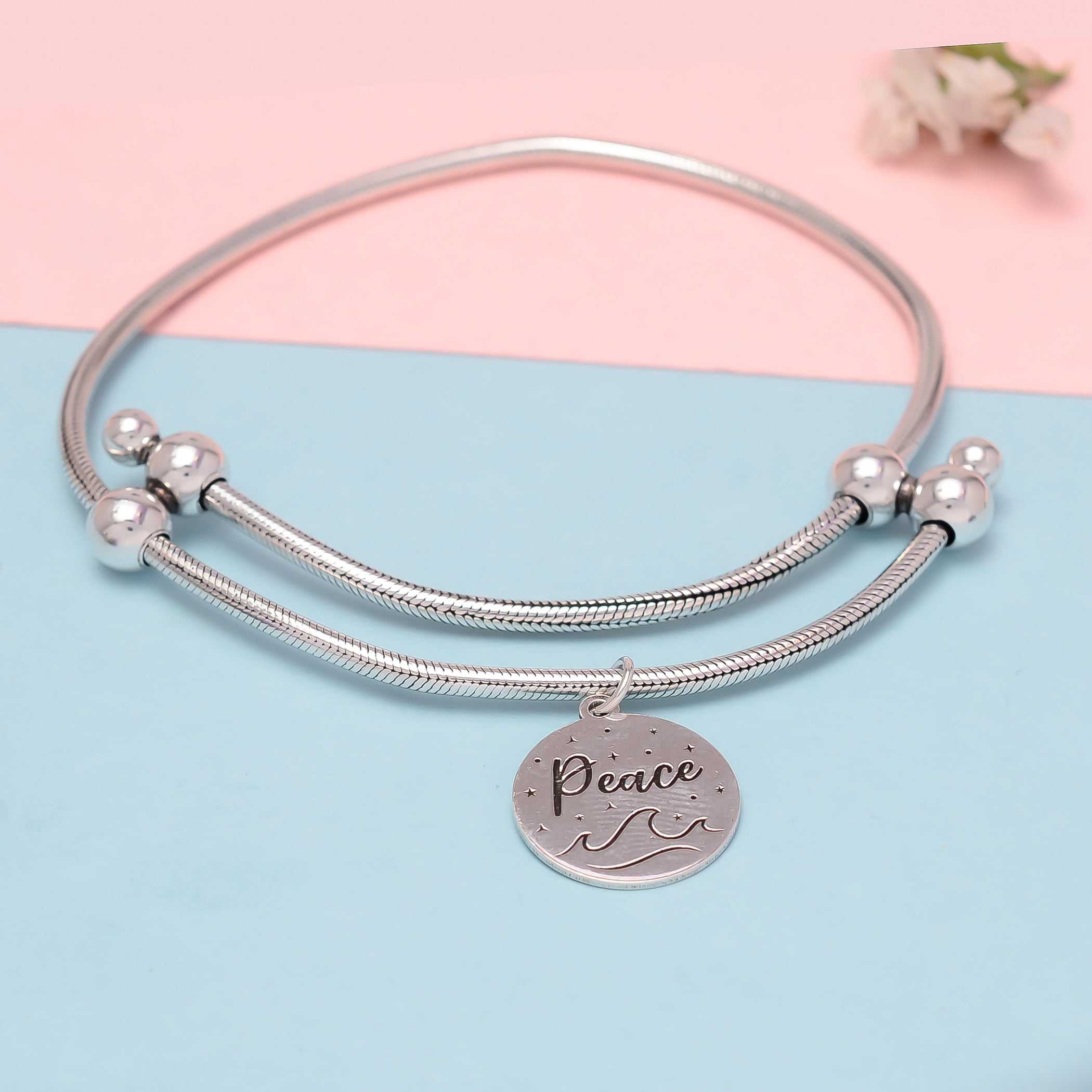 HALLMARK 925 STERLING SILVER ADJUSTABLE BRACELET OF PEACE