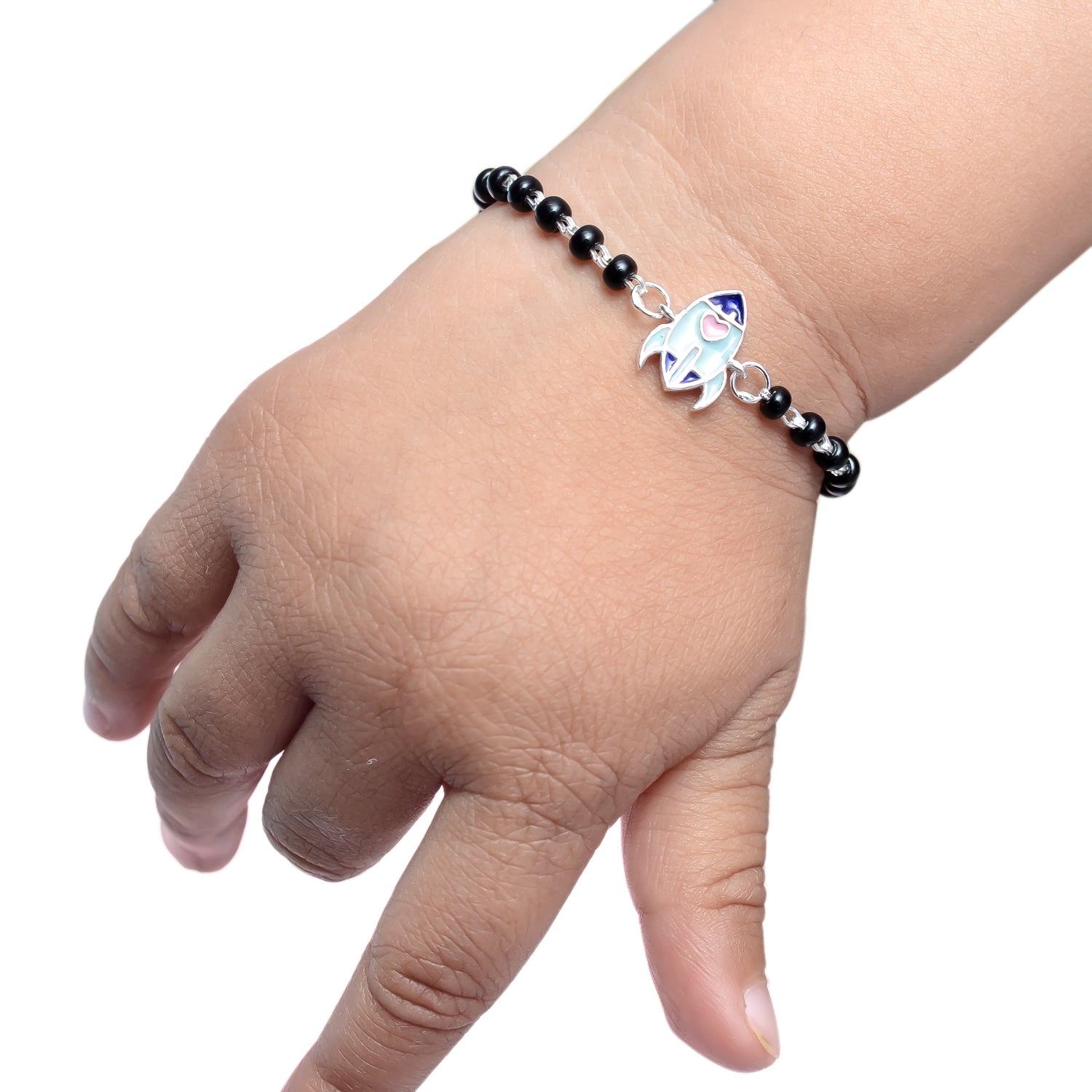 HALLMARK SILVER 925 HEART ROCKET BABY NAZARIYA ADJUSTABLE BRACELET