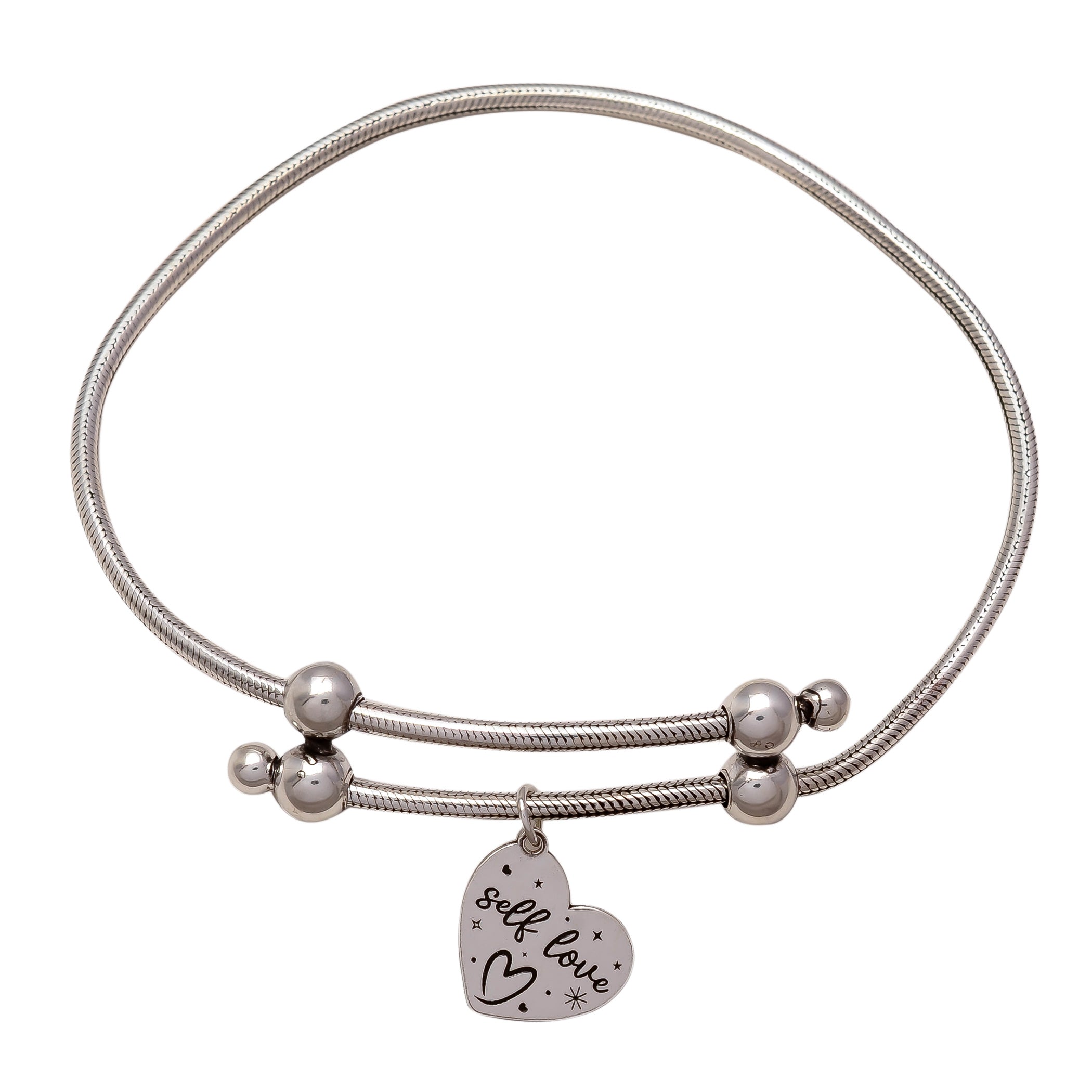 HALLMARK 925 STERLING SILVER ADJUSTABLE BRACELET FOR SELF LOVE PEOPLE