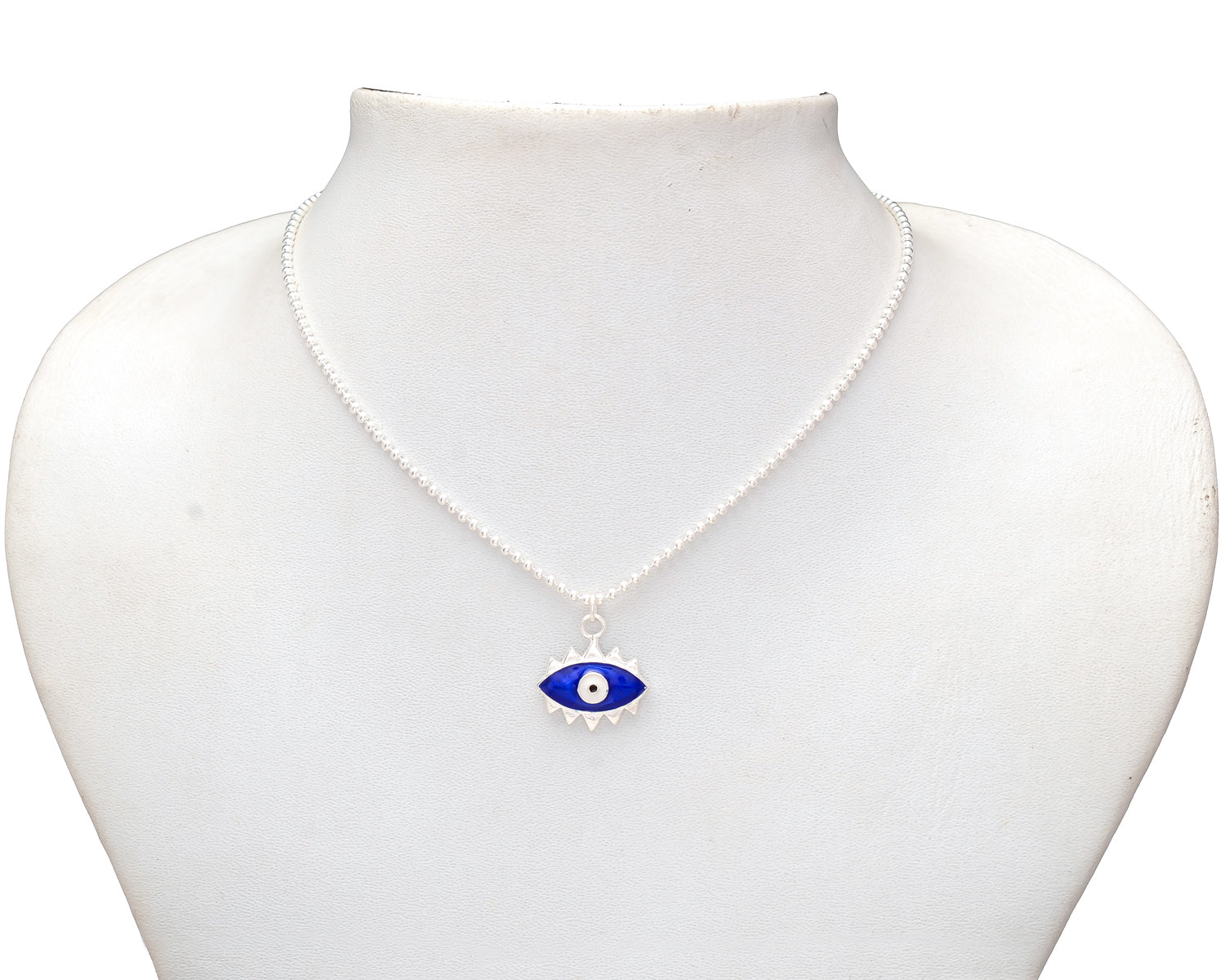 HALLMARK 925 Sterling Silver Blue Evil Eye Navy Blue Enamel Pendant with Evil Eye Protection Charm Necklace for Women and Girls