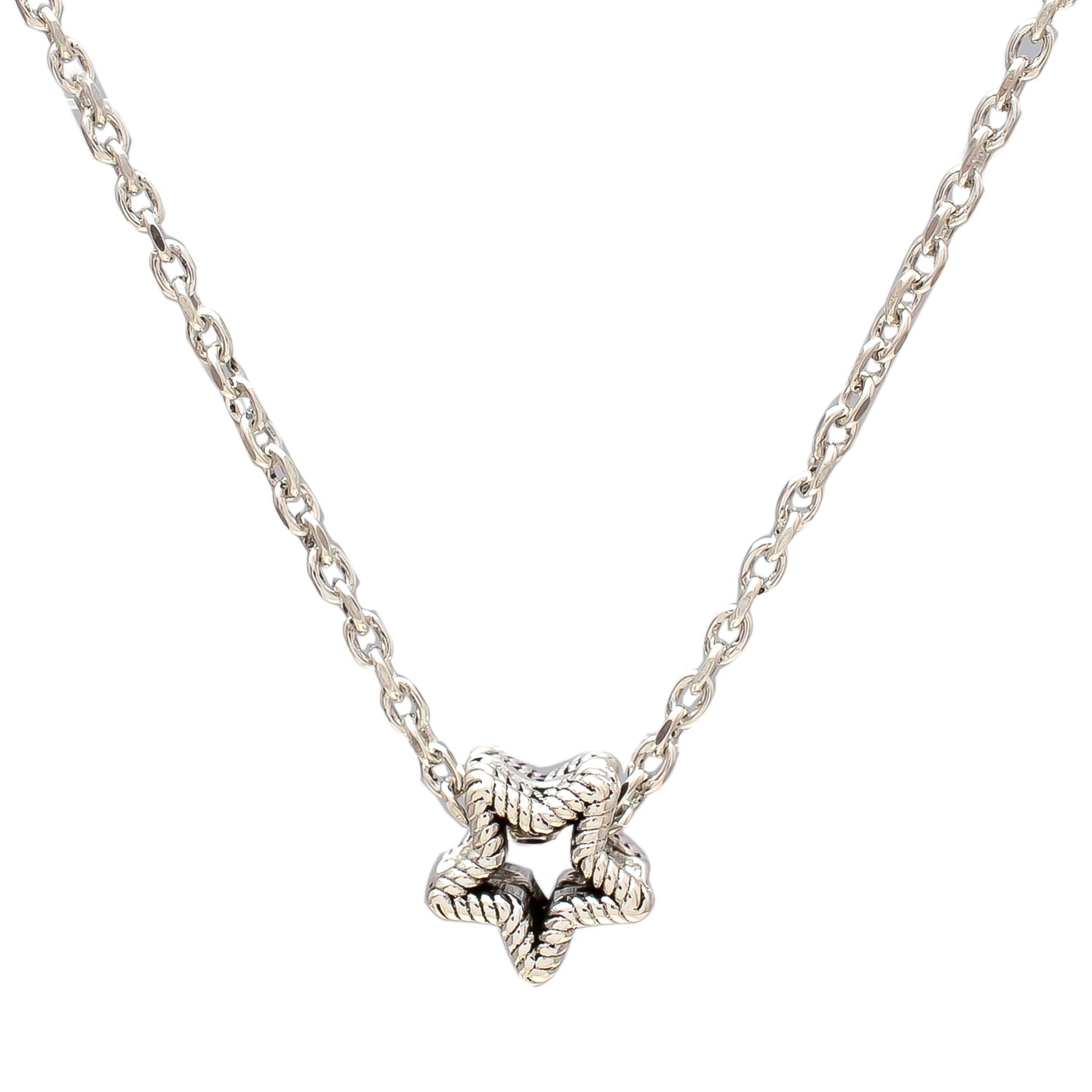 HALLMARK 925 Sterling Silver Star Charm Chain Pendant