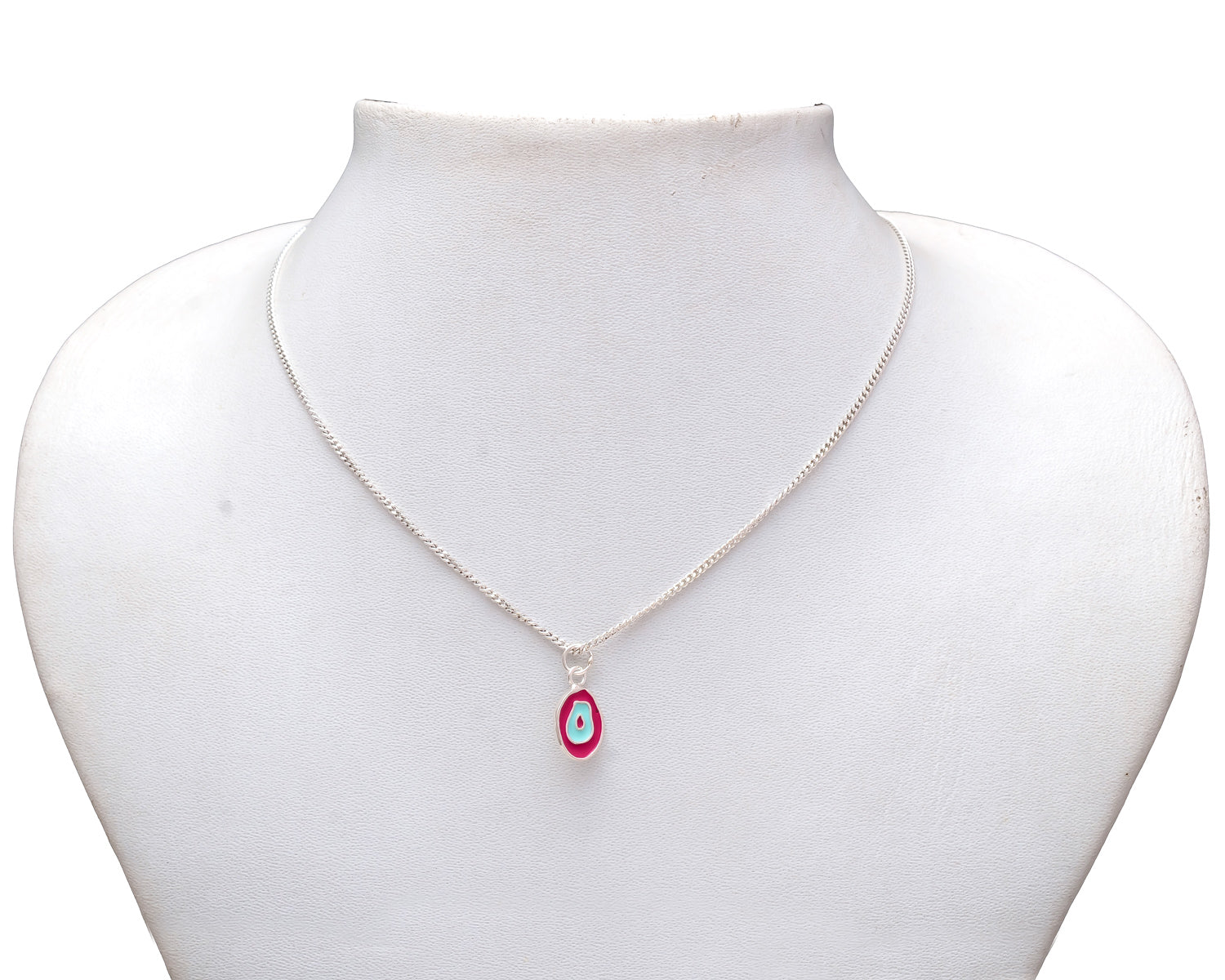 HALLMARK 925 Sterling Silver Dangling Red Charm Chain Pendant