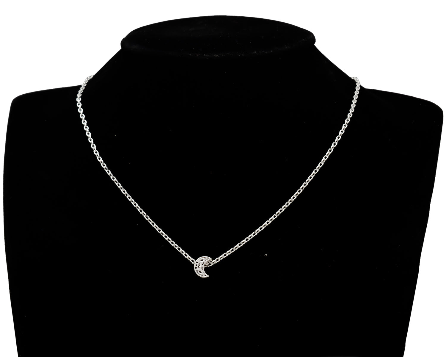 HALLMARK 925 Sterling Silver Moon Chain Pendant