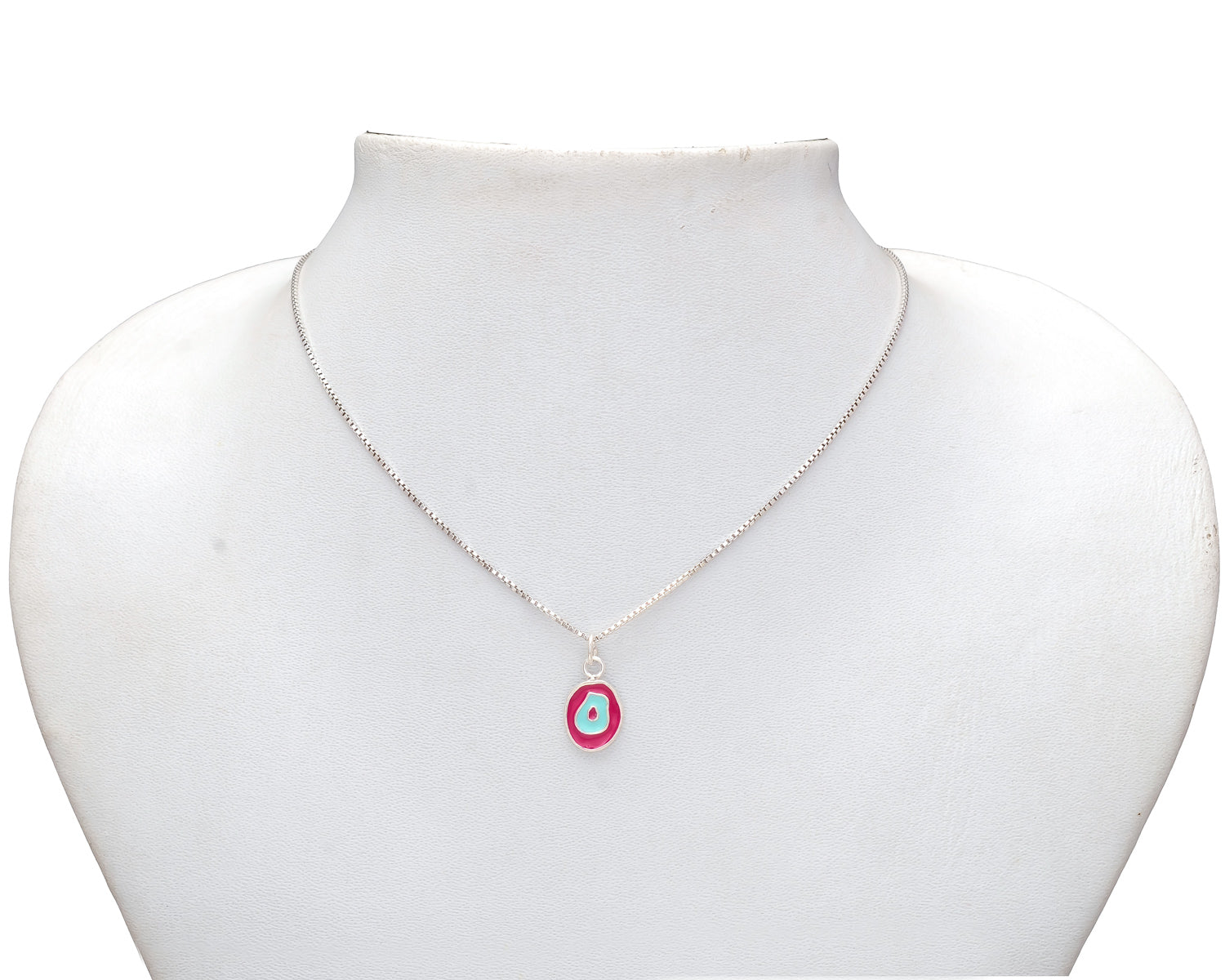 HALLMARK 925 Sterling Silver Red Charm Box Chain Pendant