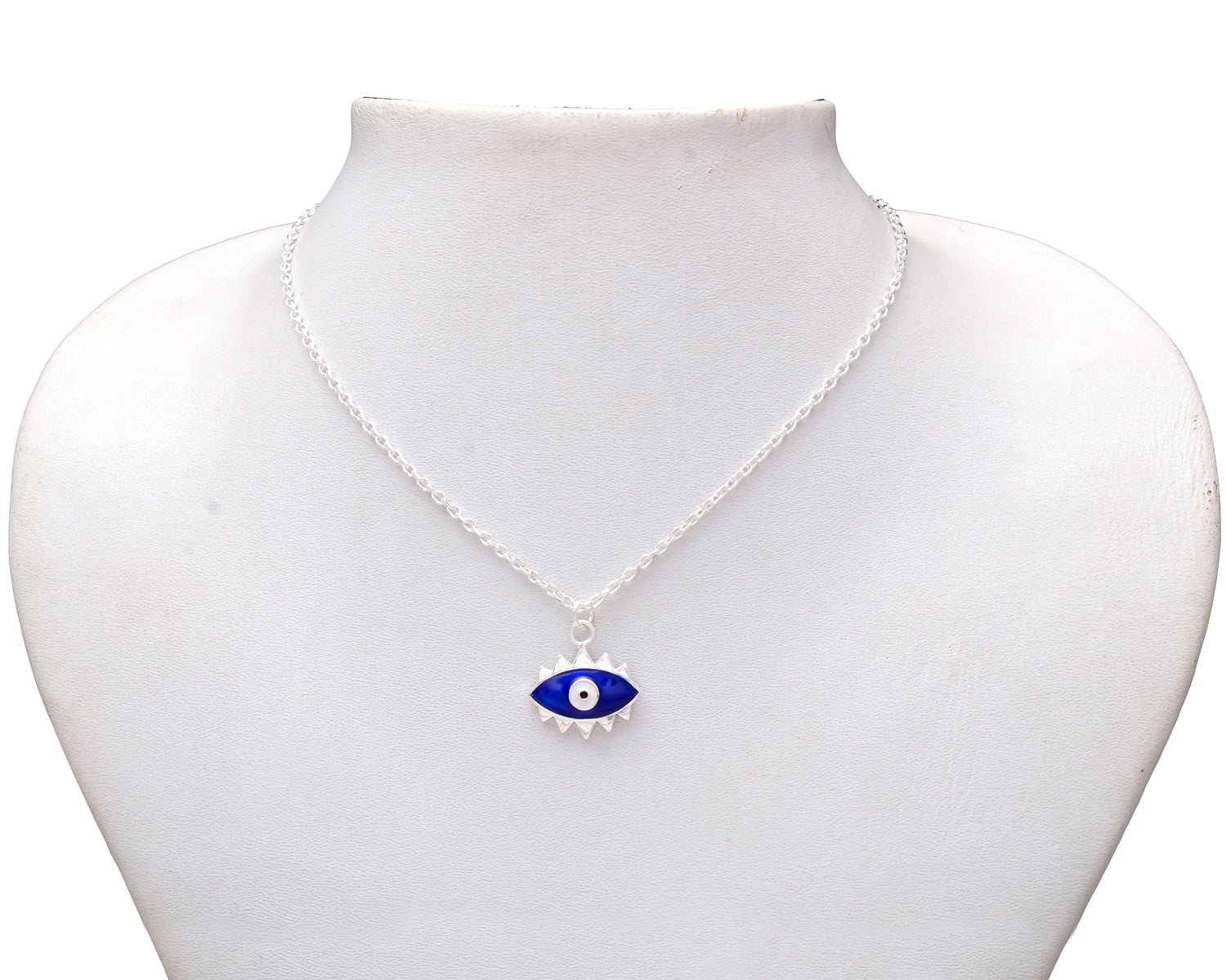 HALLMARK 925 Sterling Silver Anchor Chain Pendant With Evil Eye