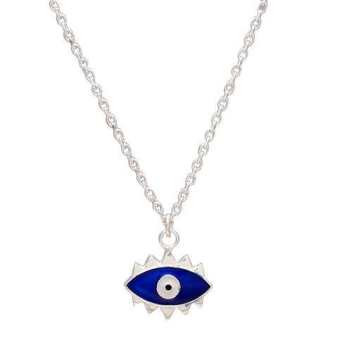 HALLMARK 925 Sterling Silver Anchor Chain Pendant With Evil Eye