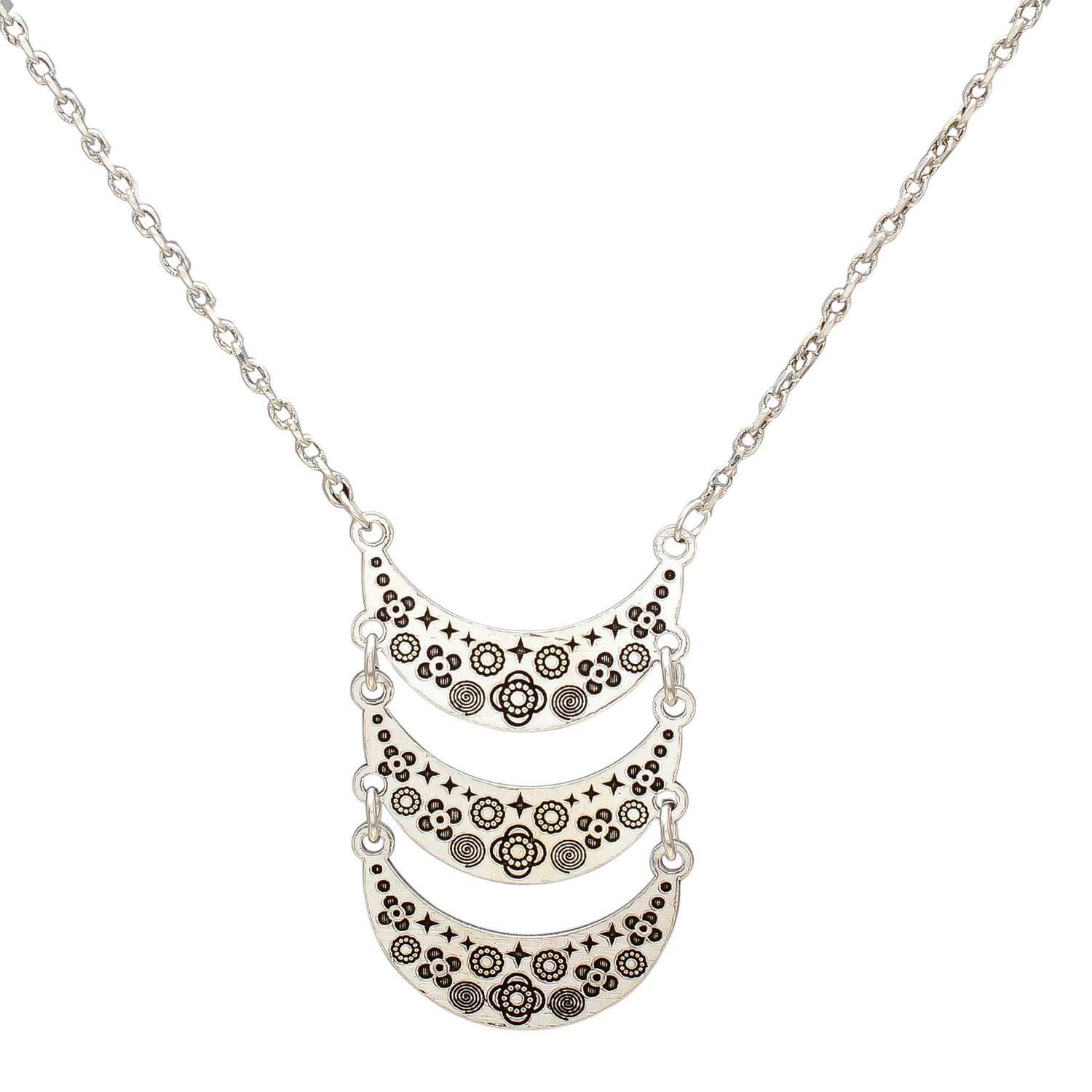 HALLMARK 925  Barry Jewelry Sarella Stering Silver Stacked Necklace