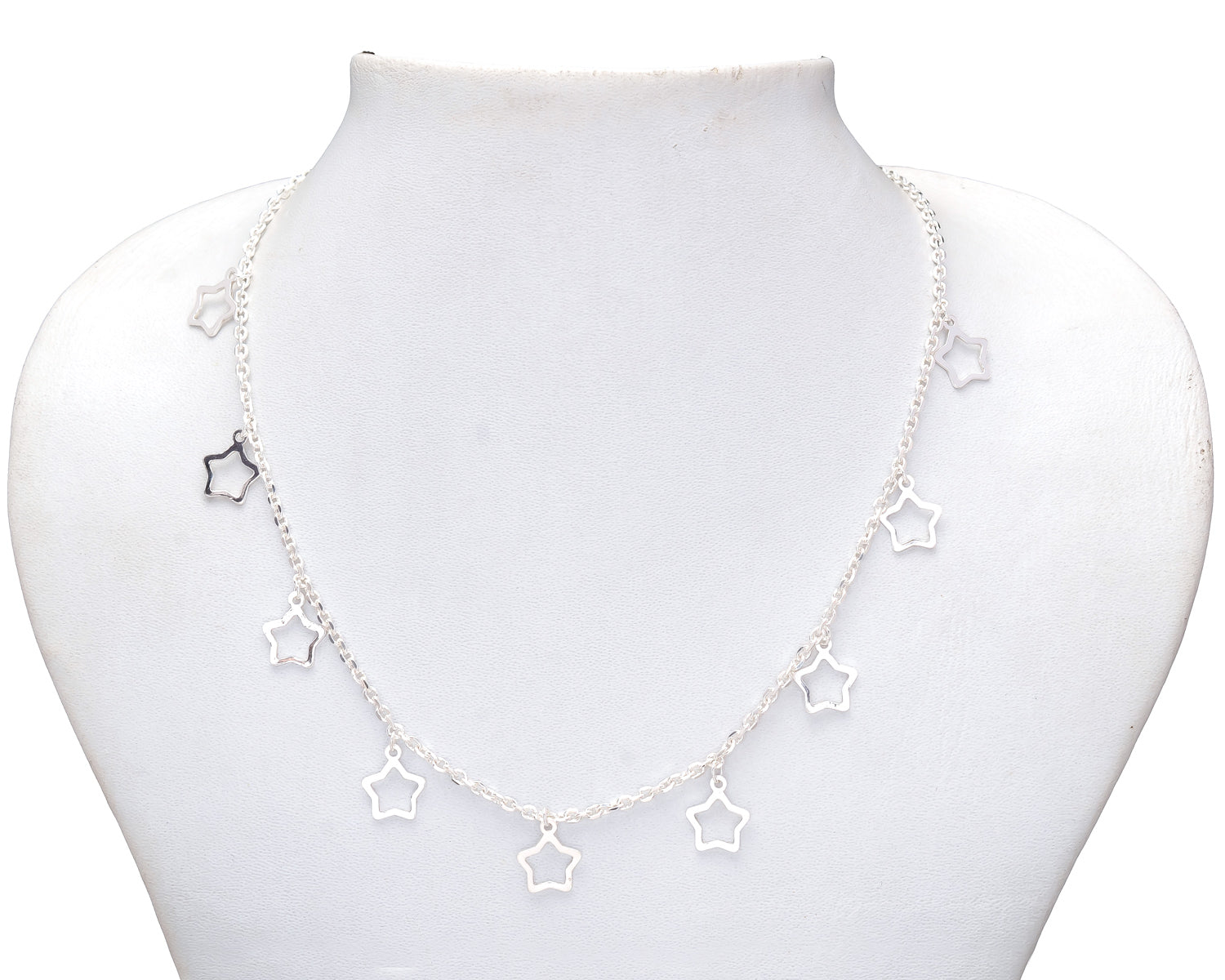 HALLMARK 925 Sterling Silver Unique Stars Necklace