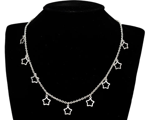 HALLMARK 925 Sterling Silver Unique Stars Necklace