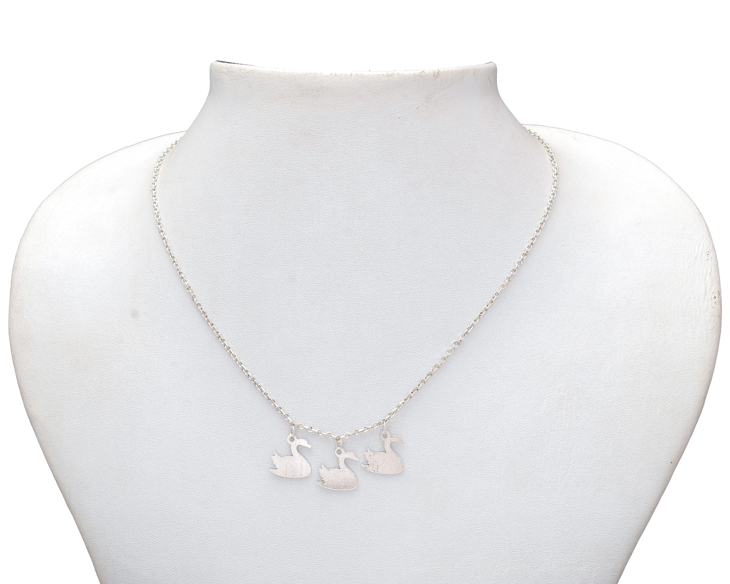 HALLMARK 925 Sterling Silver Hanging Ducks Charm Necklace